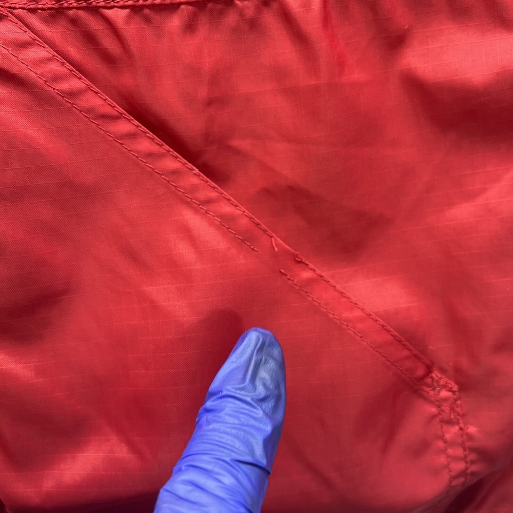 Gap Windbreaker Womens Small Red Long Sleeve Zip Up Hooded Packable Chore Grunge - Picture 9 of 16